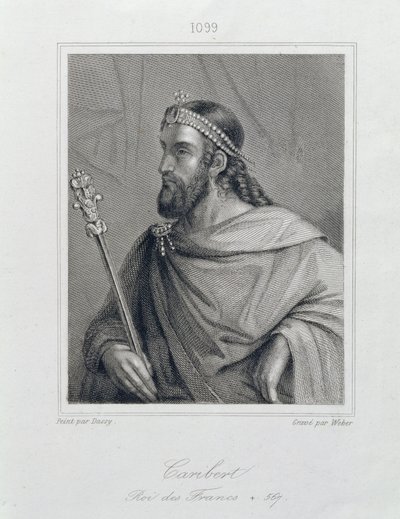 Caribert or Charibert (d.567) King of the Franks, Engraved by Weber by Jean Joseph Dassy
